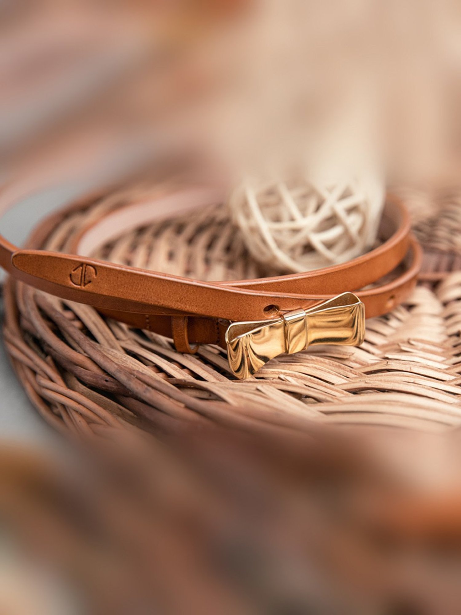 James Aston Giulia Tan Color Italian Leather Casual Belt for Women