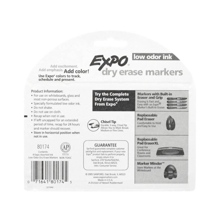 SANFORD 80174 EXPO 2 CHISEL TIP 4 COLOR SET CARDED