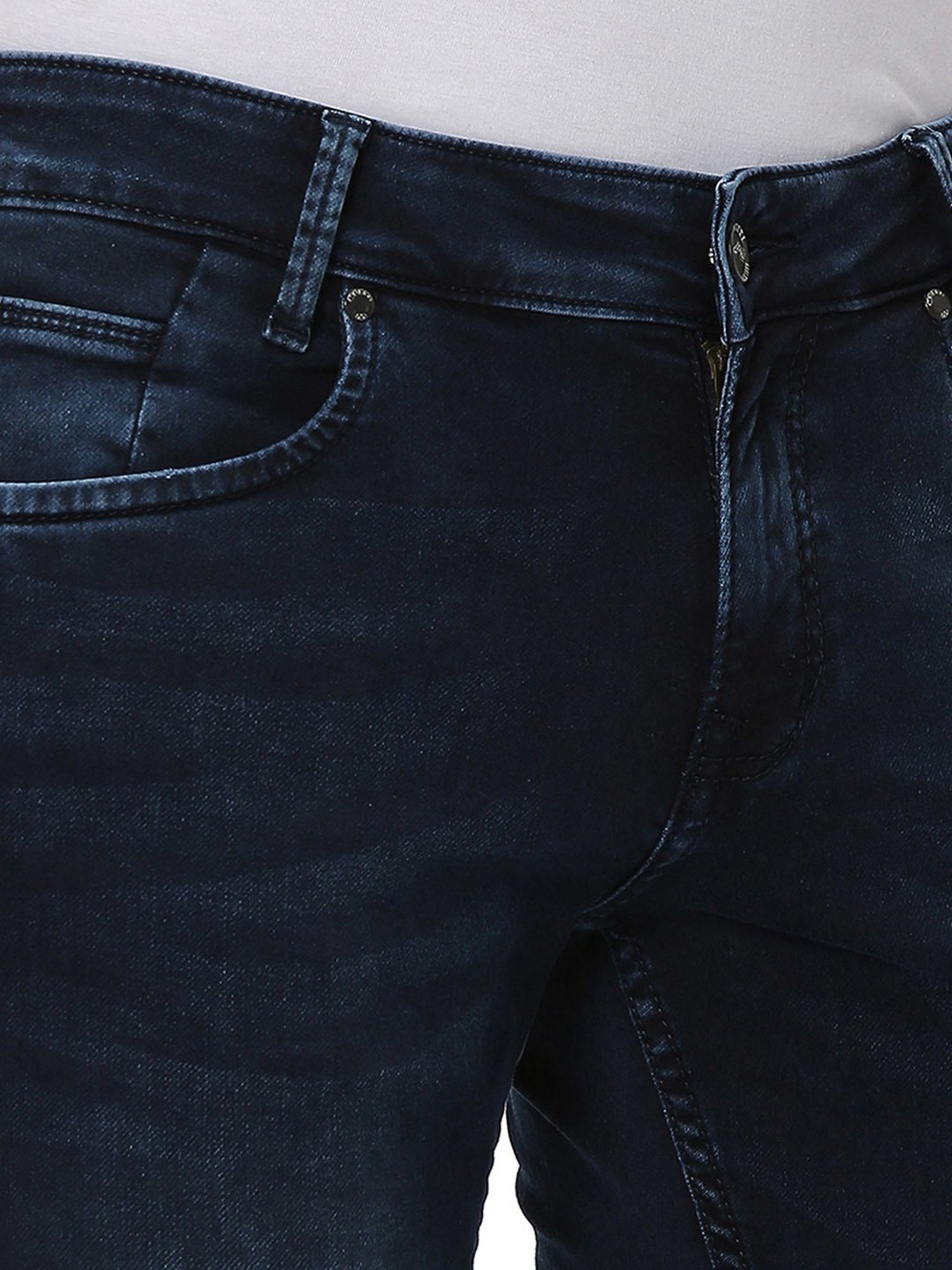 Mufti Dark Blue Bootcut Low Rise Jeans