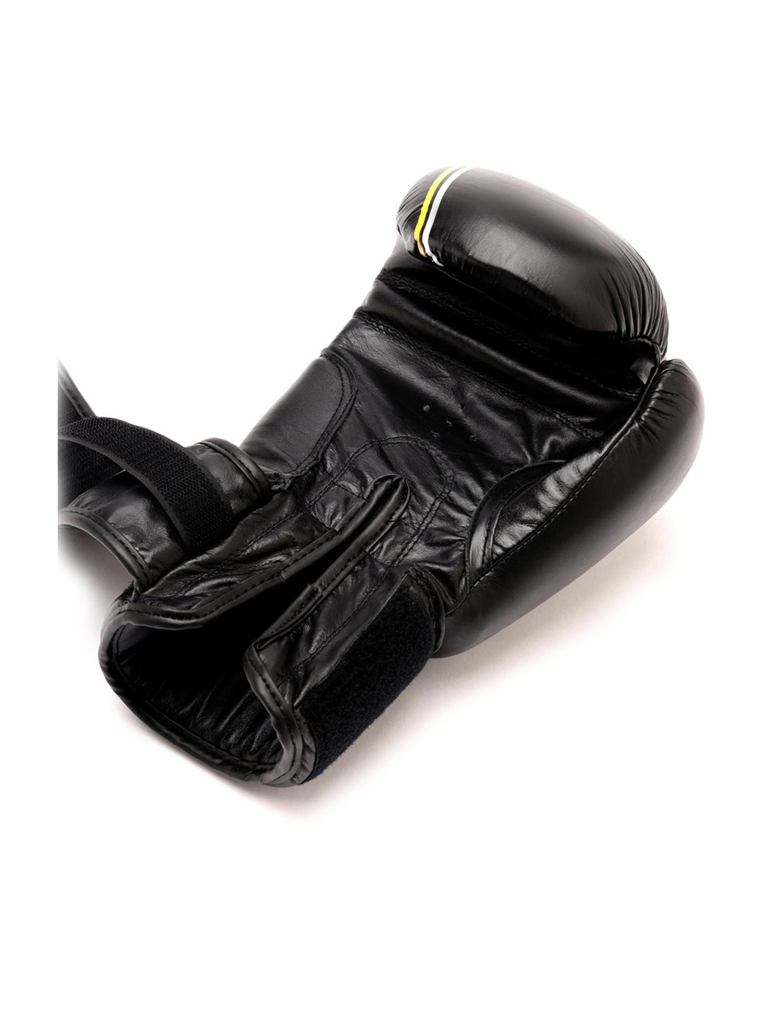 Cultsport Premium Leather Boxing Gloves with Antimicrobial Lining (Black)