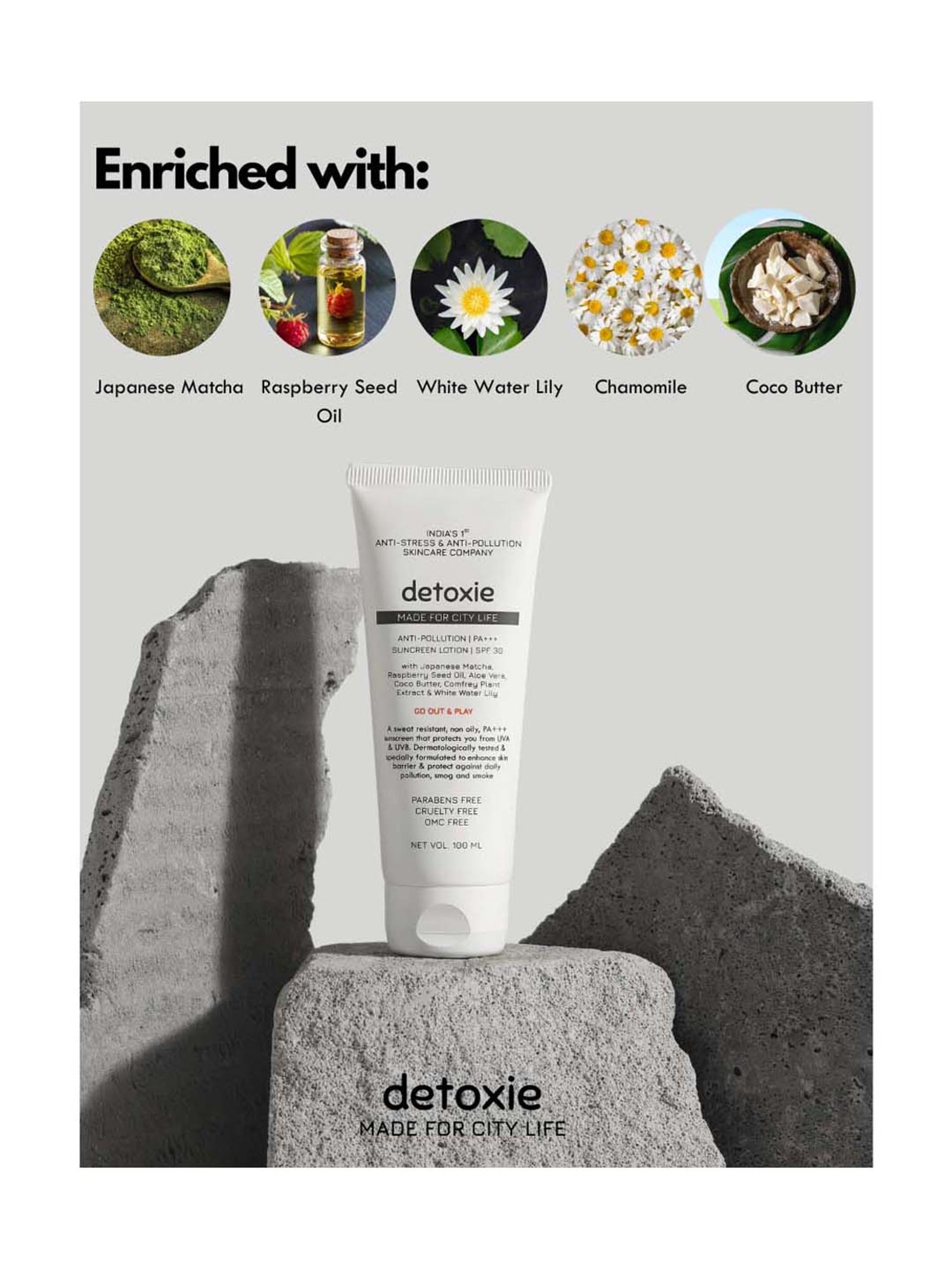 Detoxie Anti-Pollution PA+++ Sunscreen Lotion SPF 30 - 100 ml