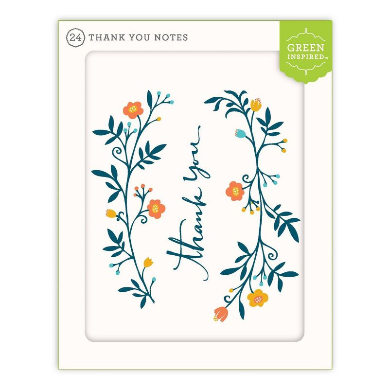 Green Inspired 24ct Boughs Thank You Cards