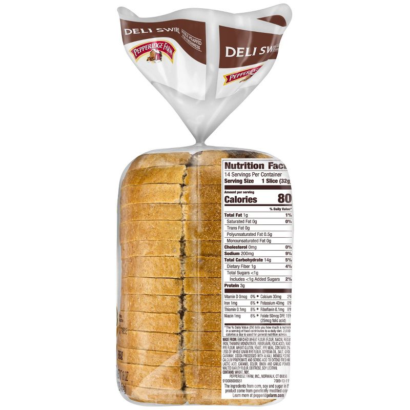 Pepperidge Farm Jewish Rye & Pumpernickel Deli Swirl Bread - 16oz