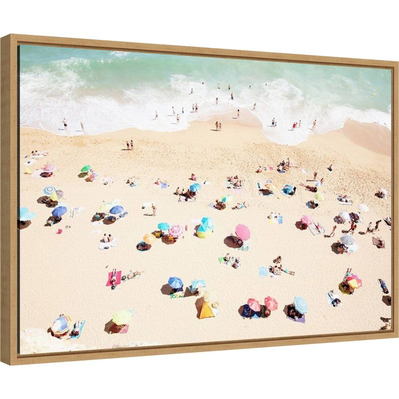 23" x 16" Seaside 1 Beach by Carina Okula Framed Canvas Wall Art - Amanti Art