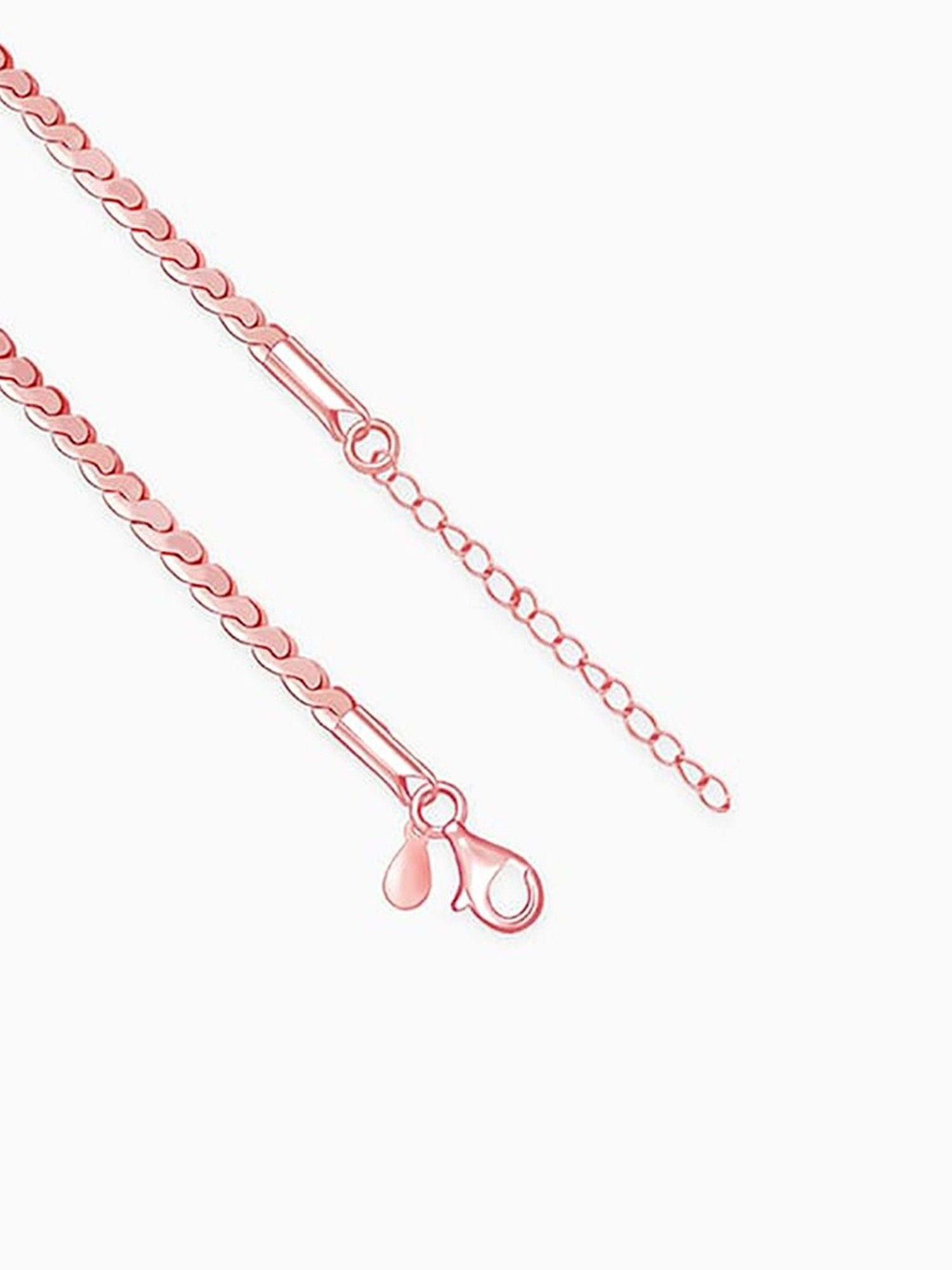 GIVA 92.5 Sterling Silver Rose Gold Radiant Beam Chain for Womens and Girls