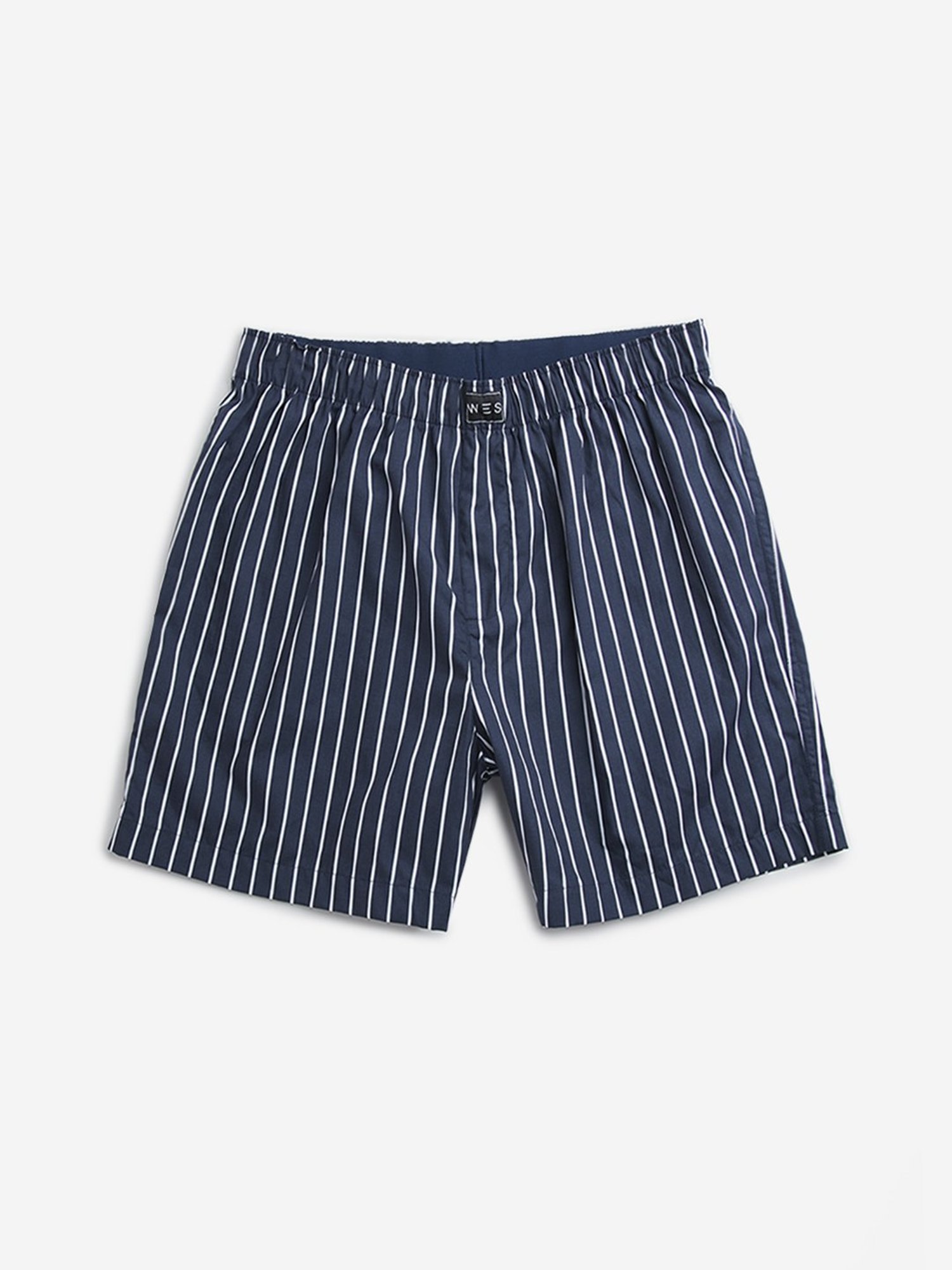 WES Lounge by Westside Navy Printed Loose-Fit Cotton Boxers - Pack of 2
