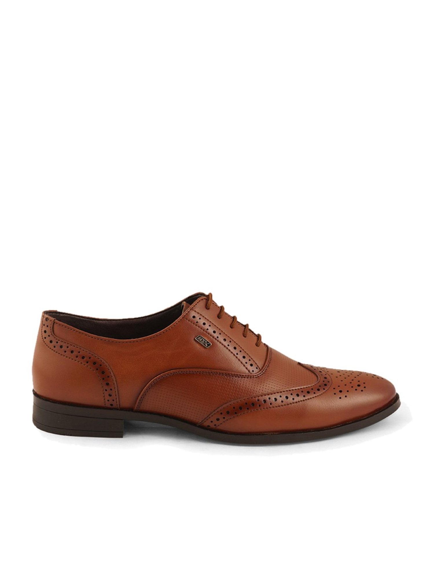 ID Men's Tan Brogue Shoes