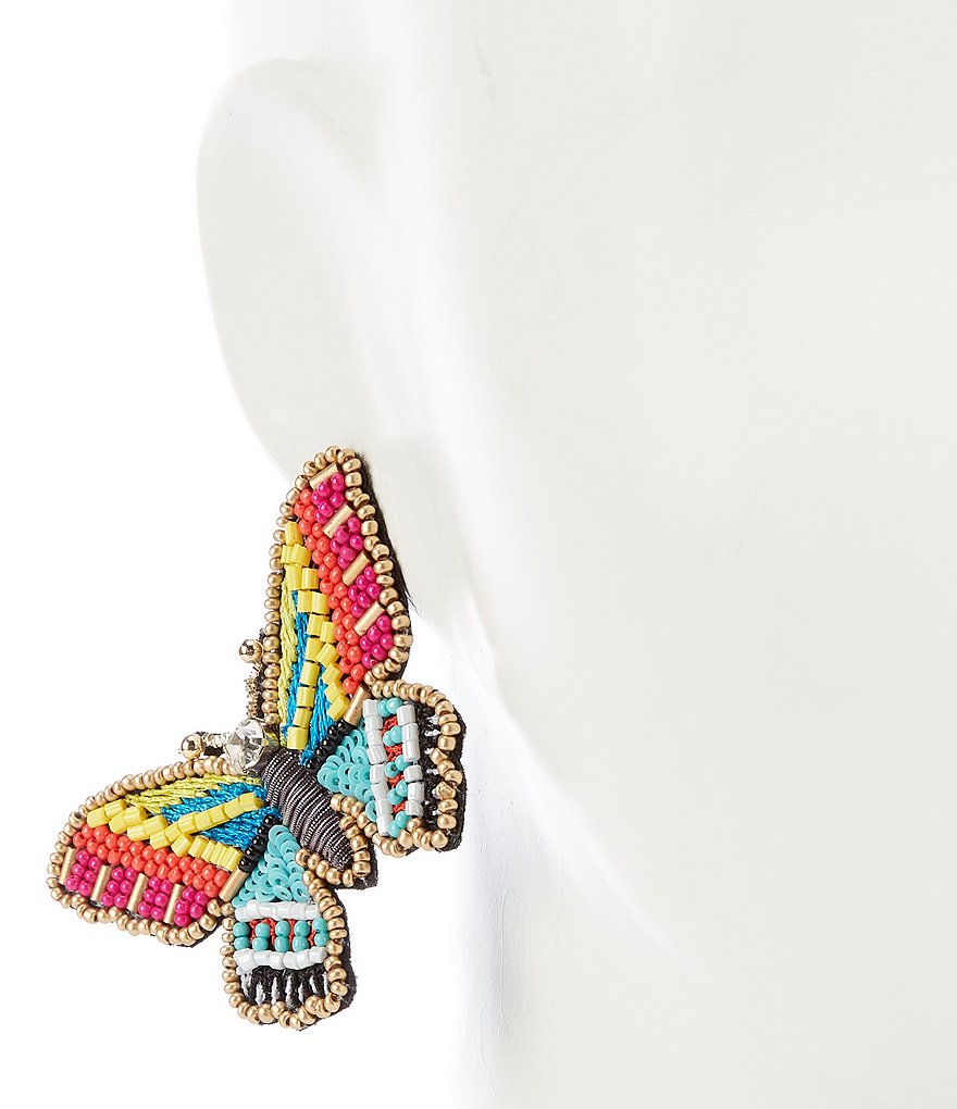 Anna & Ava Seed Bead Butterfly Statement Earrings