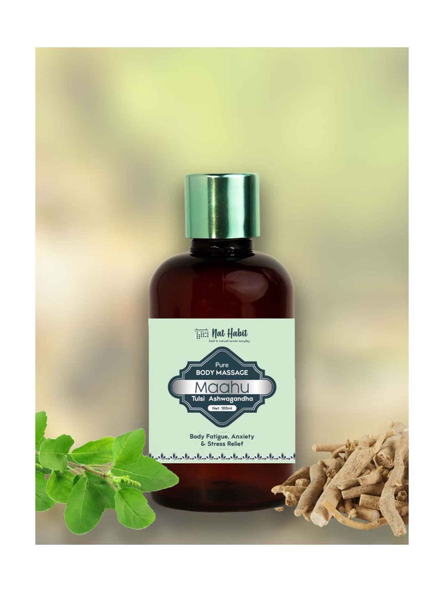Nat Habit Pure Tulsi Ashwagandha Maahu - 100 ml