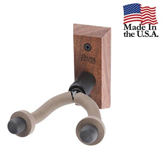 string swing cc01bw hardwood home & studio wall mount guitar hanger  black walnut