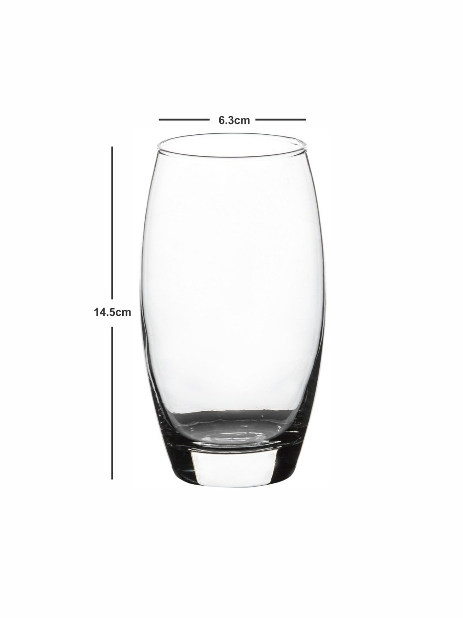 ROXX Transparent Glass Tumbler - Set of 6 (500ml)