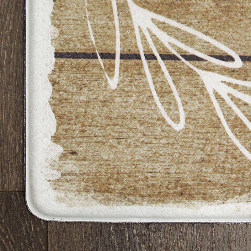 Nicole Miller 20" x 39" New York Gather Kitchen Mat Brown/White