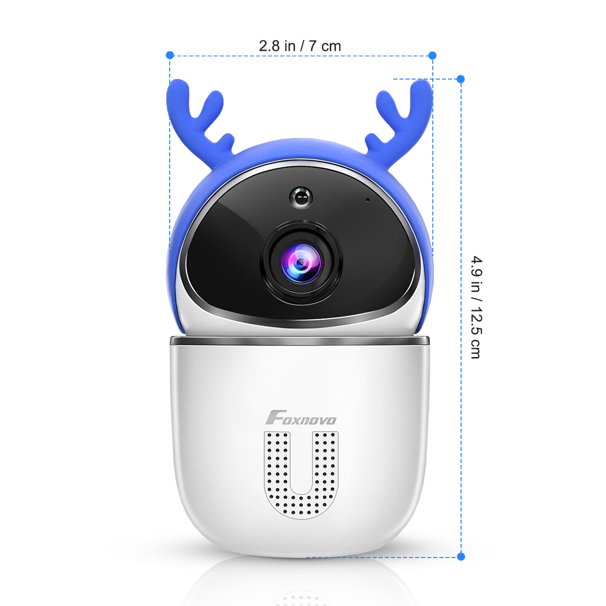 Foxnovo Intelligent Monitor Camera 2 in 1 Ultra Wi-Fi Camera Lovely Antler Wireless Detection Camera IR Night Vision Security Camera for Home Baby Pet Safety