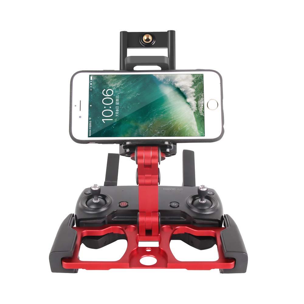 Anbee Foldable Aluminum Tablet Stand Smart Phone Holder Bracket with Lanyard Compatible with DJI Mavic 2 / Mavic Pro Platinum/Mavic Air/Spark Drone Remote Controller, Red