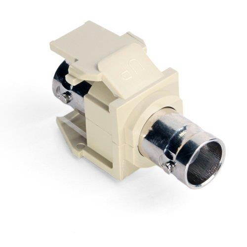 Leviton 41084-BIF BNC QuickPort Adapter, Nickel-Plated, Ivory