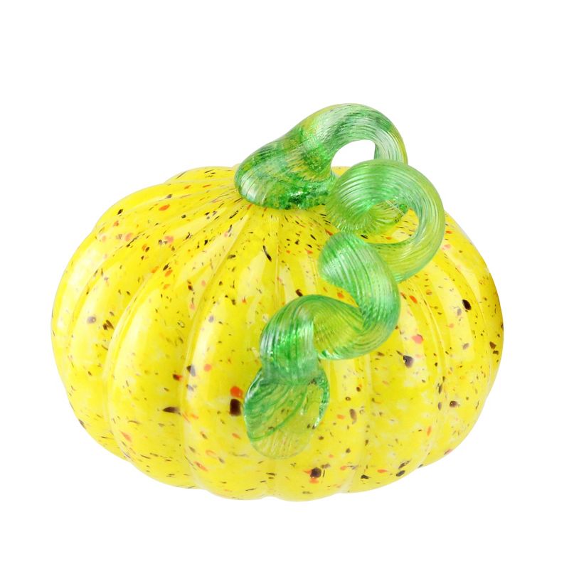 Northlight 5" Harvest Yellow Confetti Table Top Pumpkin with Twisted Stem
