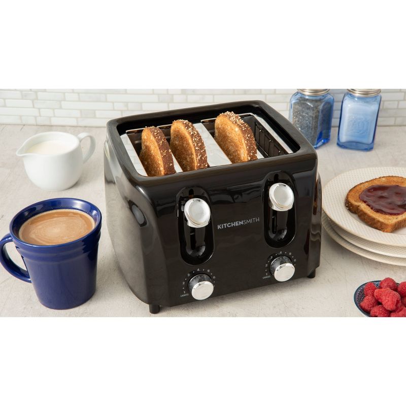 KitchenSmith 4 Slice Toaster - Black