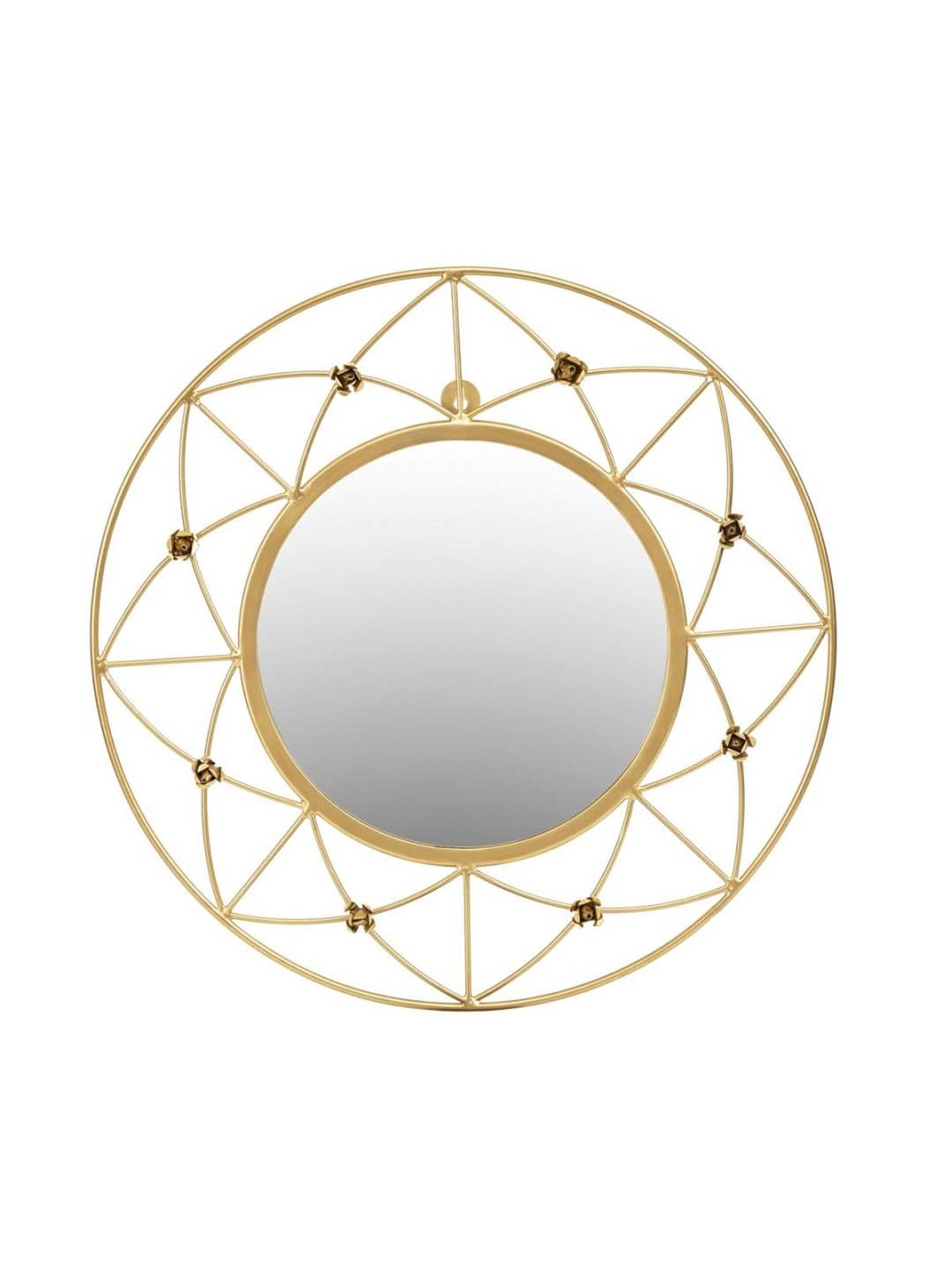 Home4U Gold & Brown Metal Mirror - Set of 1