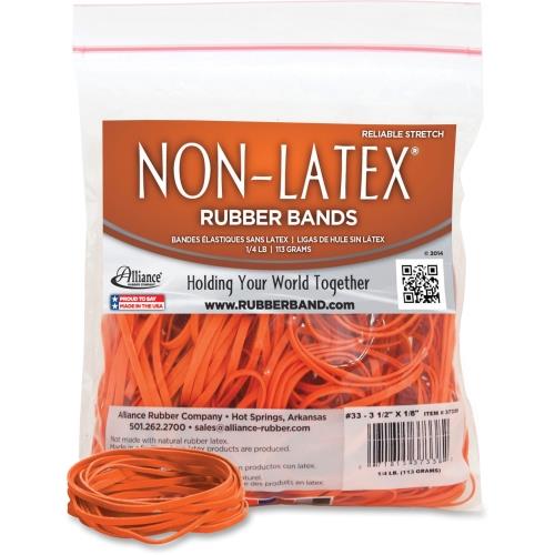 Rubber Bands, Latex-free,3-1/2"x1/8",No.33,Orange,40/BG ALL37338