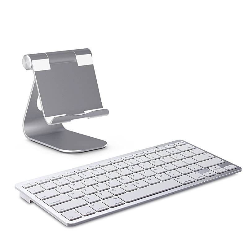Adjustable Tablet Stand Compatible with iPad Tablets Up to 129 inch and All Cell Phones Stable Sticky Base Grey