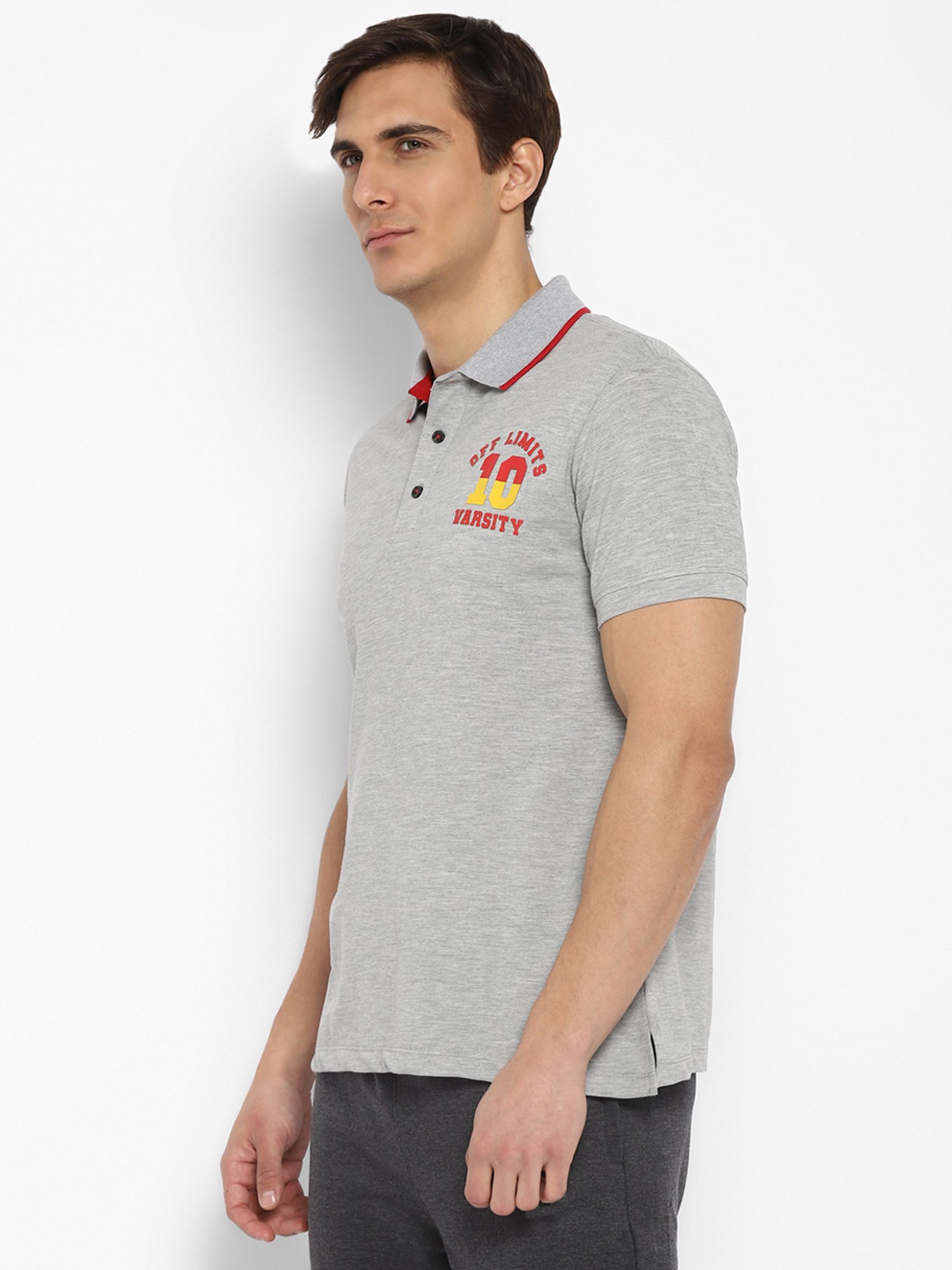 OFF LIMITS Grey Short Sleeves Polo T-Shirt