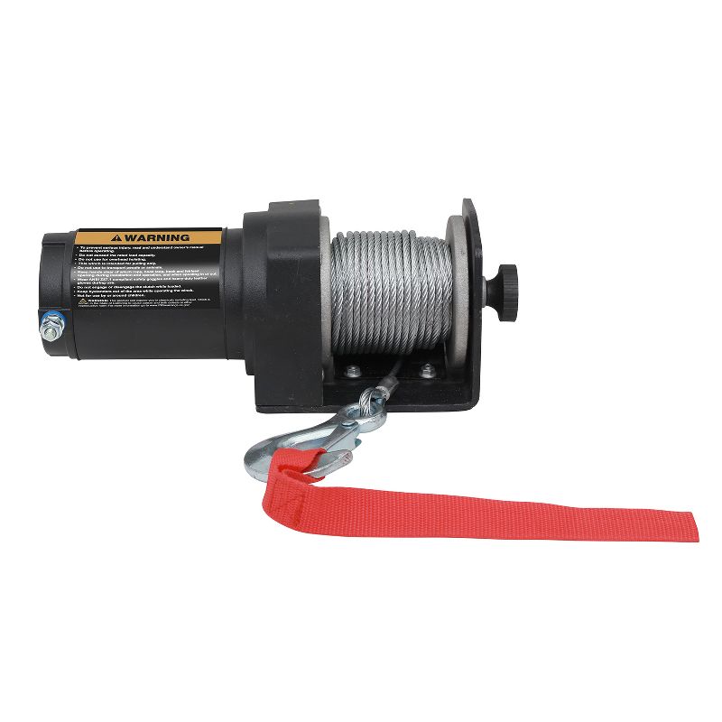 Rockland VMI01 2,000 Pound 12 Volt DC Electric Integrated Winch Kit with Wire Rope and Handlebar Rocker Accessory for ATV Recovery, Shop, and Utility