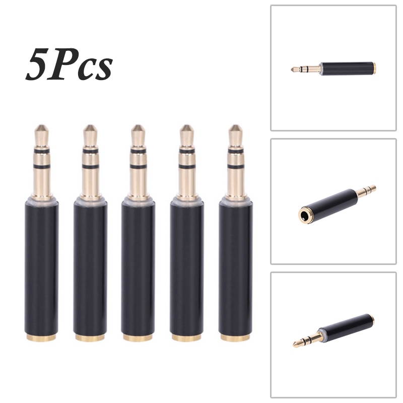 Plated Adapters 3.5mm Plug Audio Jack Male To Female Connectors Copper Gold+Black Gold TRS TRRS Audio Accessories (1pcs)