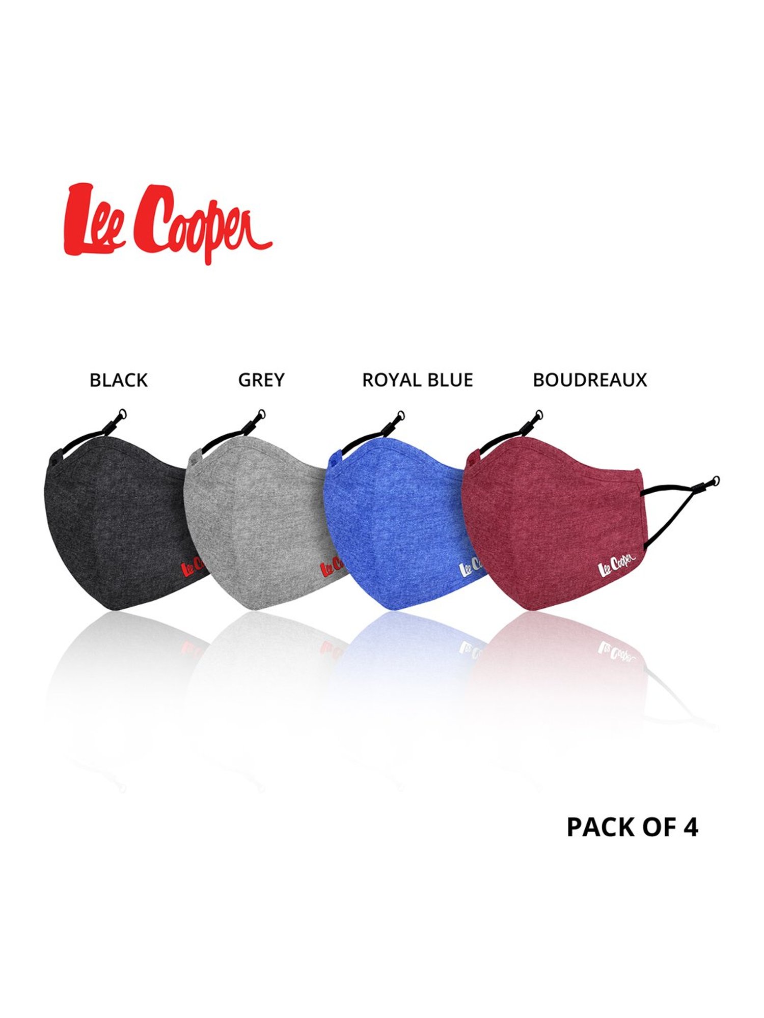 Lee Cooper Viroblock 6 Layered Reusable Face Mask - Pack of 4