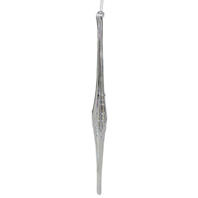 Kurt S. Adler 11.5" Embellished Silver Icicle Christmas Ornament
