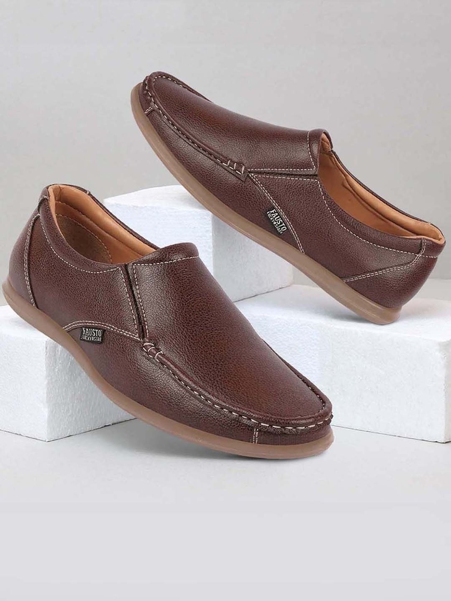 Fausto Men's Brown Casual Loafers