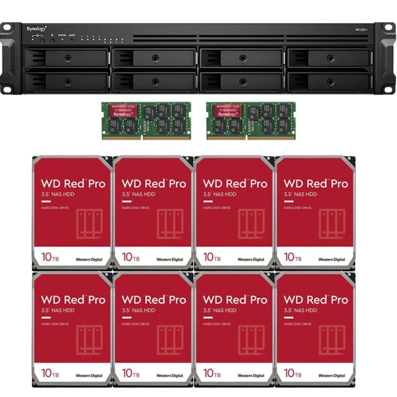 Synology RS1221+ RackStation with 4GB RAM and 112TB (8 x 14TB) of Western Digital RED PRO NAS Drives Fully Assembled and Tested By CustomTechSales