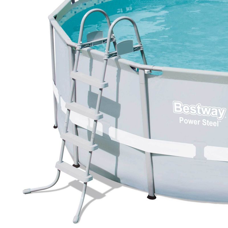 Bestway 14' x 48" Power Steel Frame Above Ground Round Pool Set and Robo Cleaner