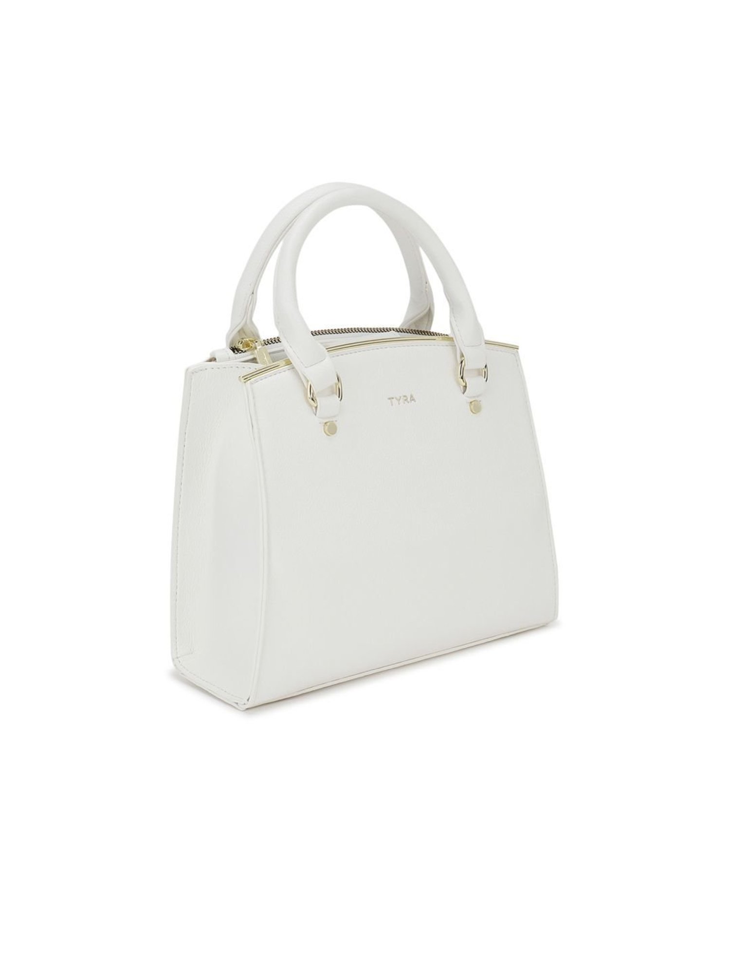 Tyra Calla White Solid Faux Leather Handbag