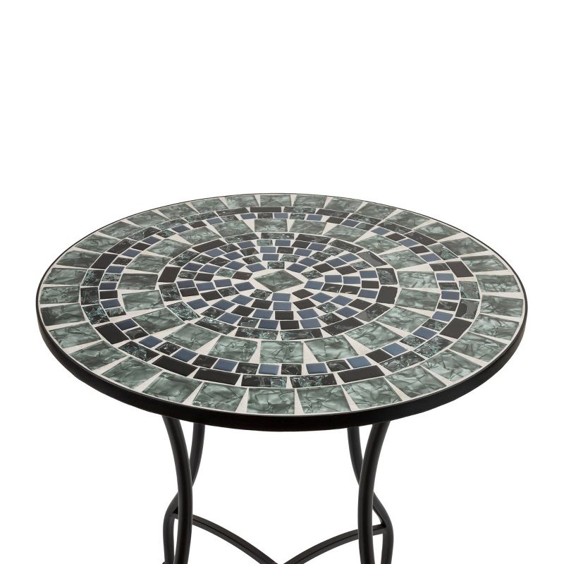 Marbled Glass Mosaic Bistro Set & Two Foldable  Chairs - Alpine Corporation