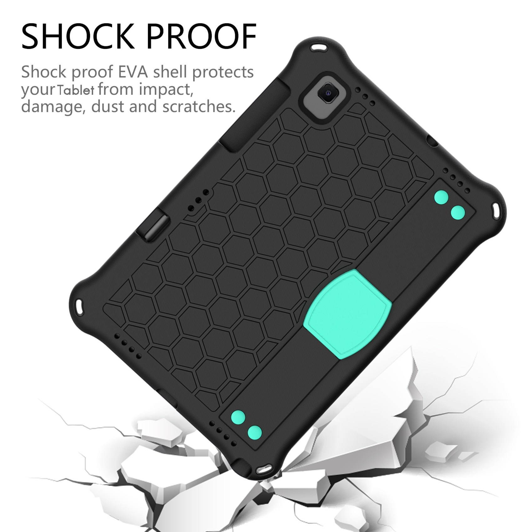 Case for Samsung Tab A7 10.4 2020 T500/T505/Tablet Protection Case with Strap and Tablet Stand (Black)