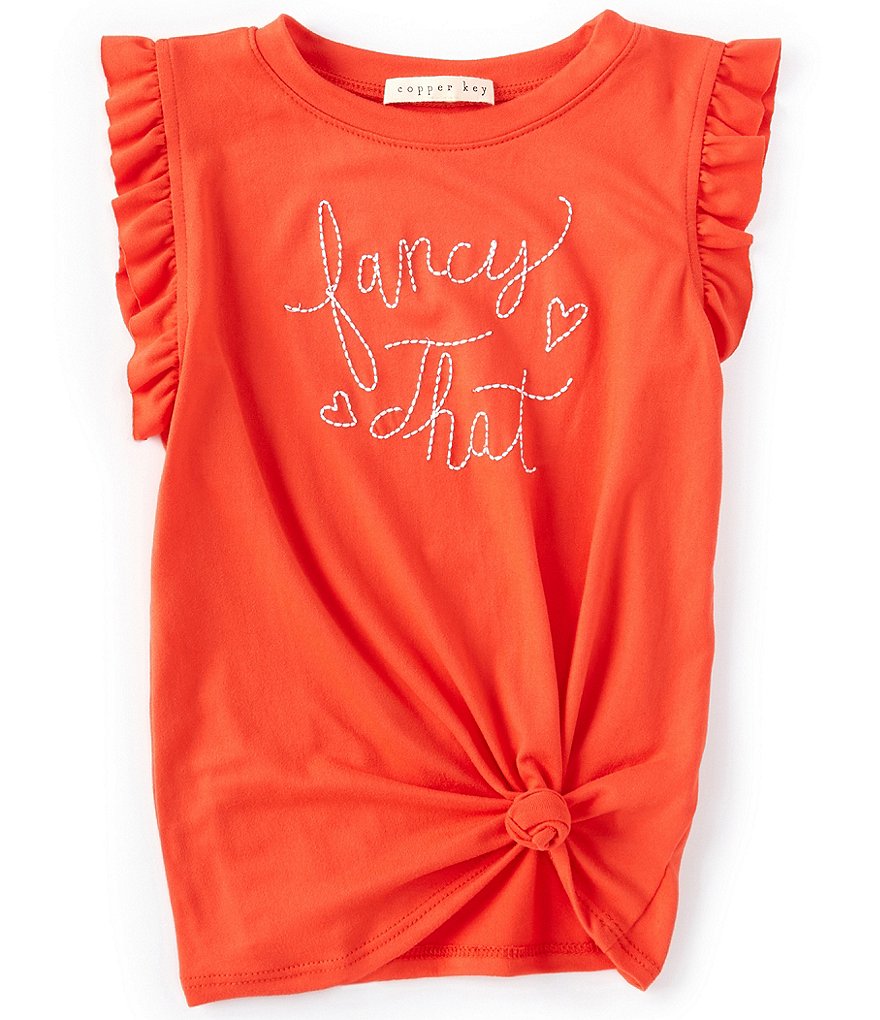 Copper Key Copper Key by Kimberly Whitman Little Girls 2T-6X Flutter-Sleeve Fancy That Tee