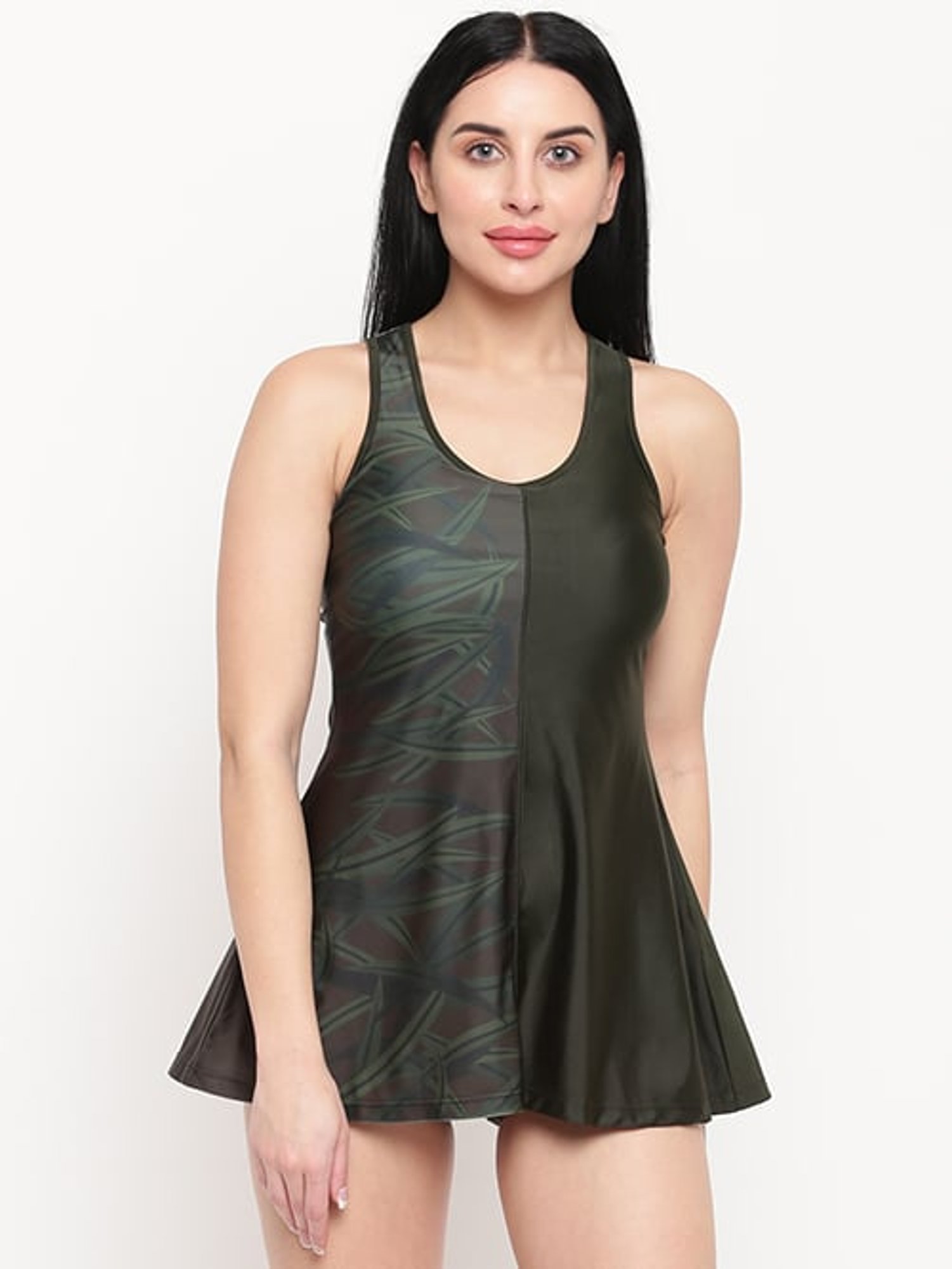 IO Green Printed Swimdress