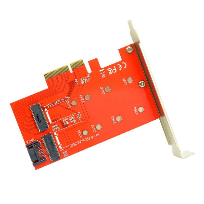 M.2 NGFF 4 Lane SSD to PCI-E 3.0 x4 & NGFF to SATA Adapter for XP941 SM951 PM951