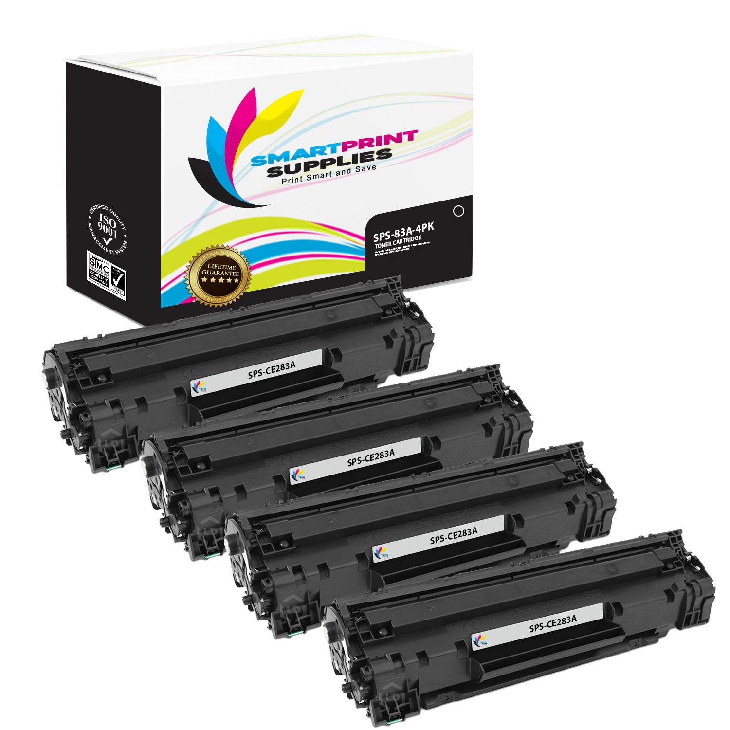 Smart Print Supplies Compatible 85A CE285A Black Toner Cartridge Replacement for HP LaserJet 1100 P1102W 1200 M1212NF Printers (1,600 Pages) - 4 Pack