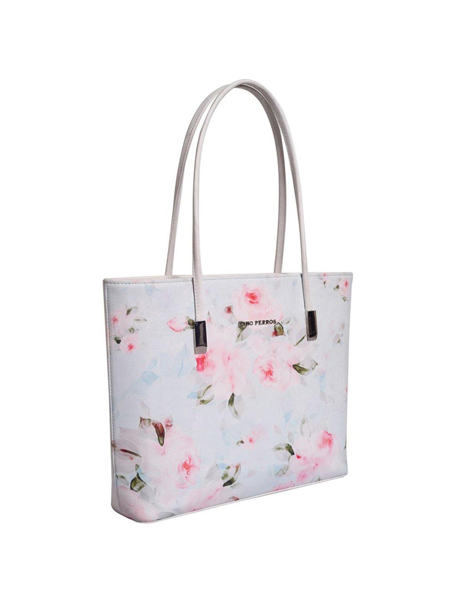 Lino Perros Blue Printed Medium Tote Handbag