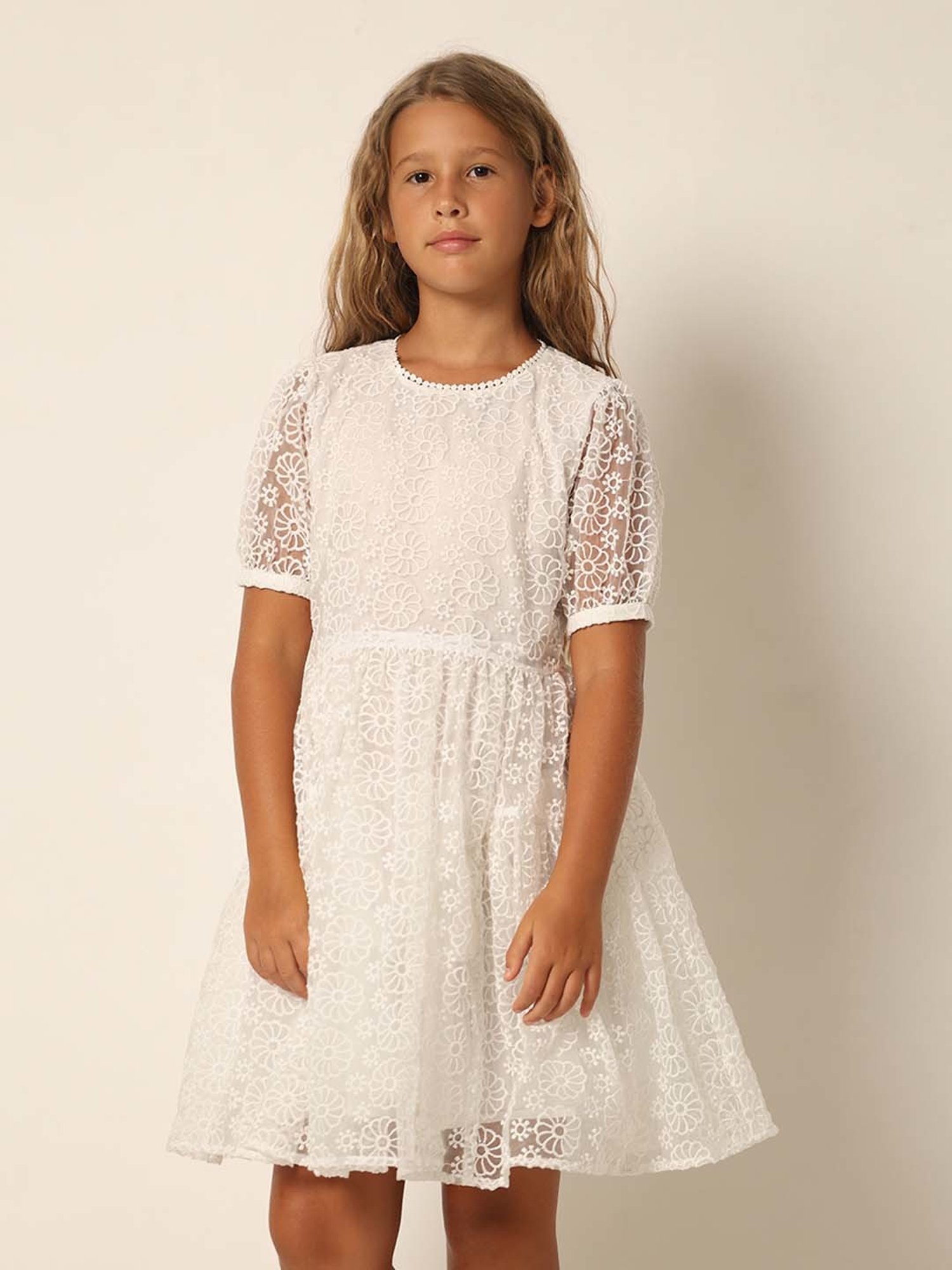 VERO MODA GIRL White Embroidered Dress