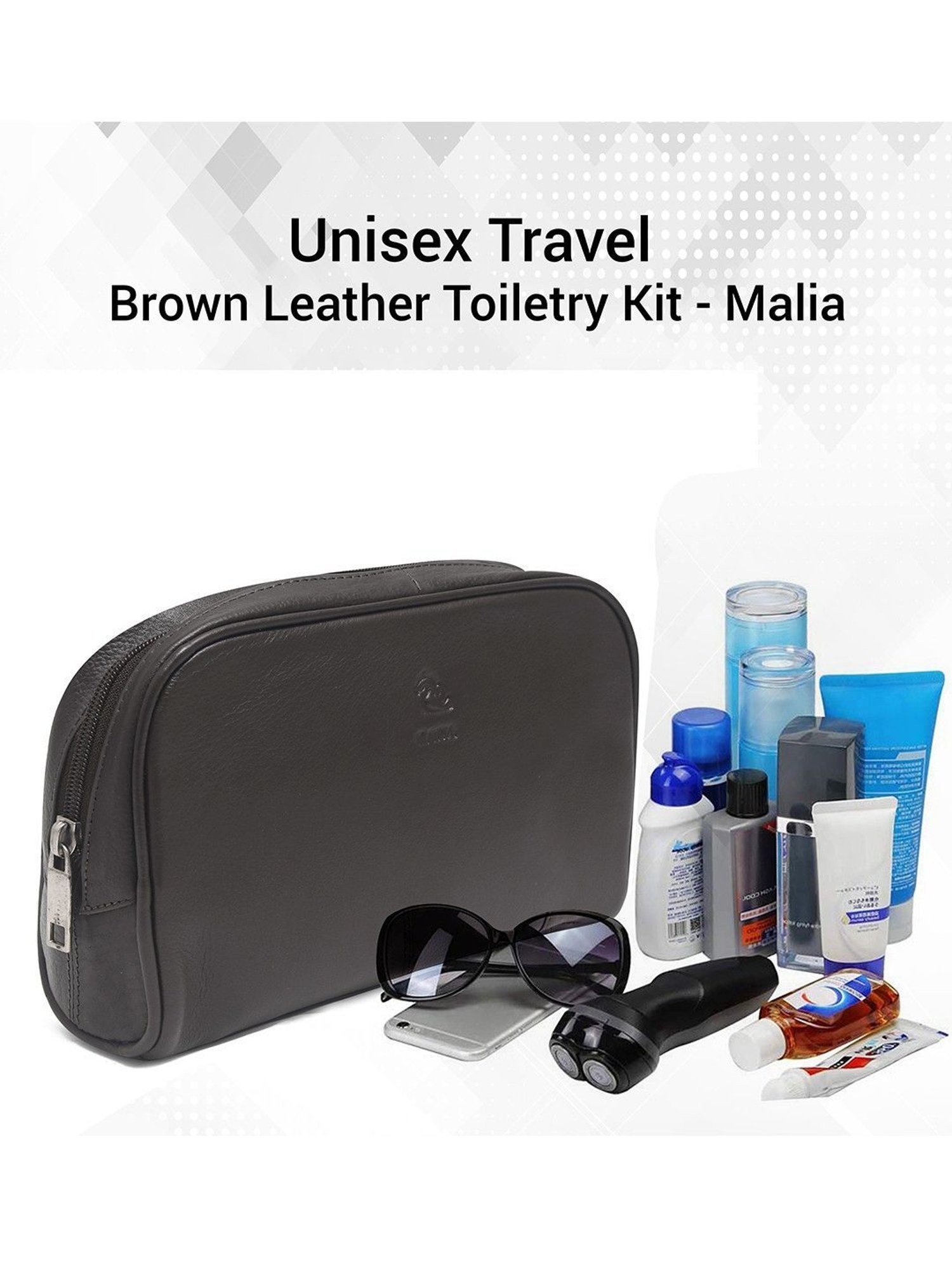 Kara Black Leather Unisex Pouch