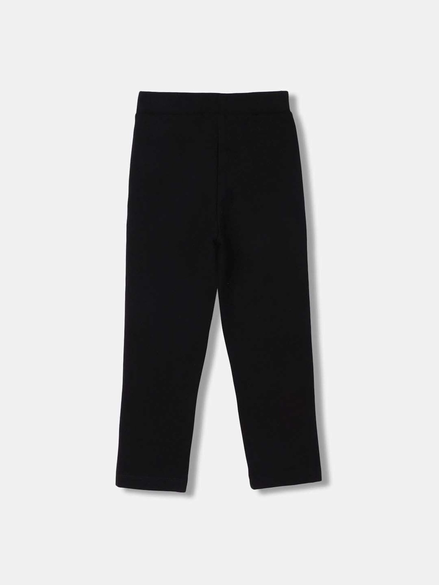 Blue Giraffe Girls Black Solid Jeggings