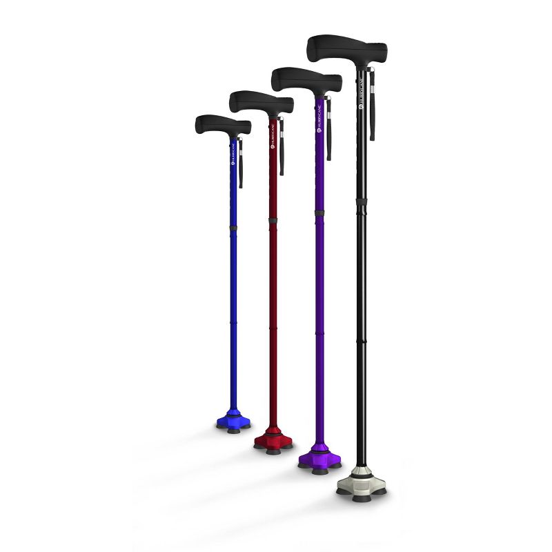 HurryCane Freedom Edition Folding Cane with T Handle, Red