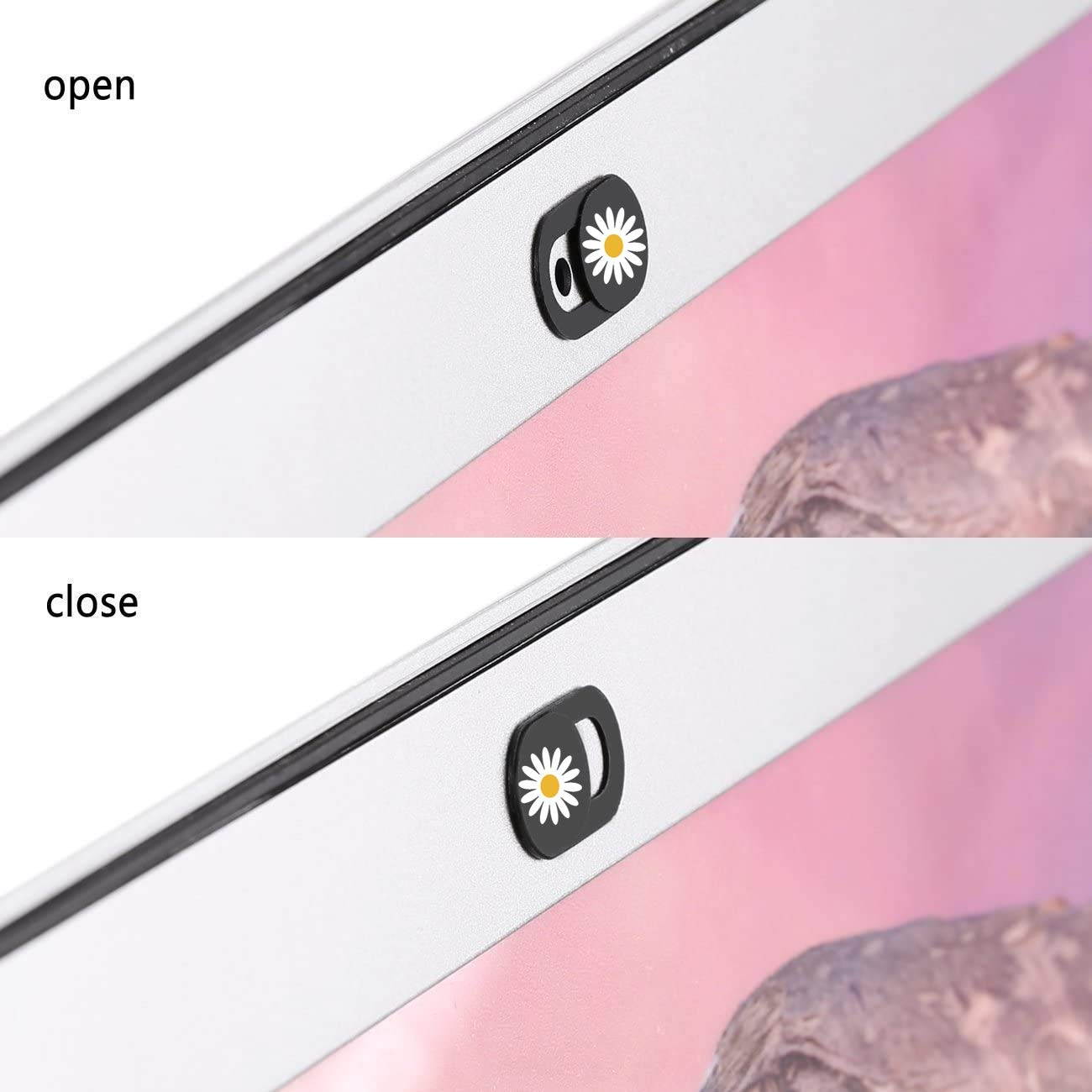Laptop Camera Slide Webcam Cover, Ultra Thin Camera Blocker to Protect Your Privacy for Computer iPad MacBook Pro iMac Smartphone Mac PC Tablets Echo Spot Show - Daisy 3 Packs