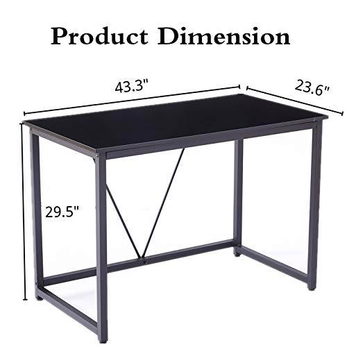 Lifetech Computer Desk 43.3" Modern Study Writing Desk for Home Office Simple Small Desk for Small Spaces, Black