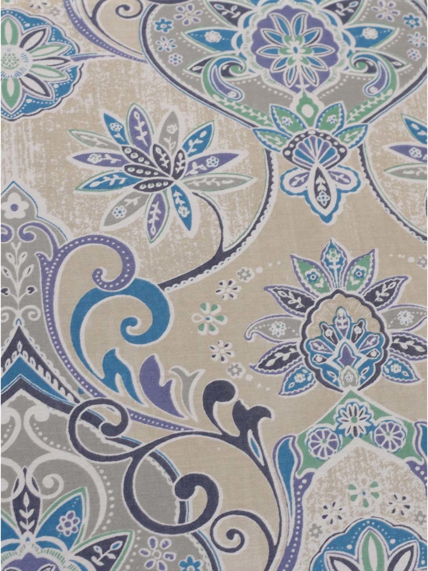 Maspar Hues Nouveau Tradition Lawn Rerun Blue Cotton 300 TC King Duvet Cover & 2 Pillow Covers