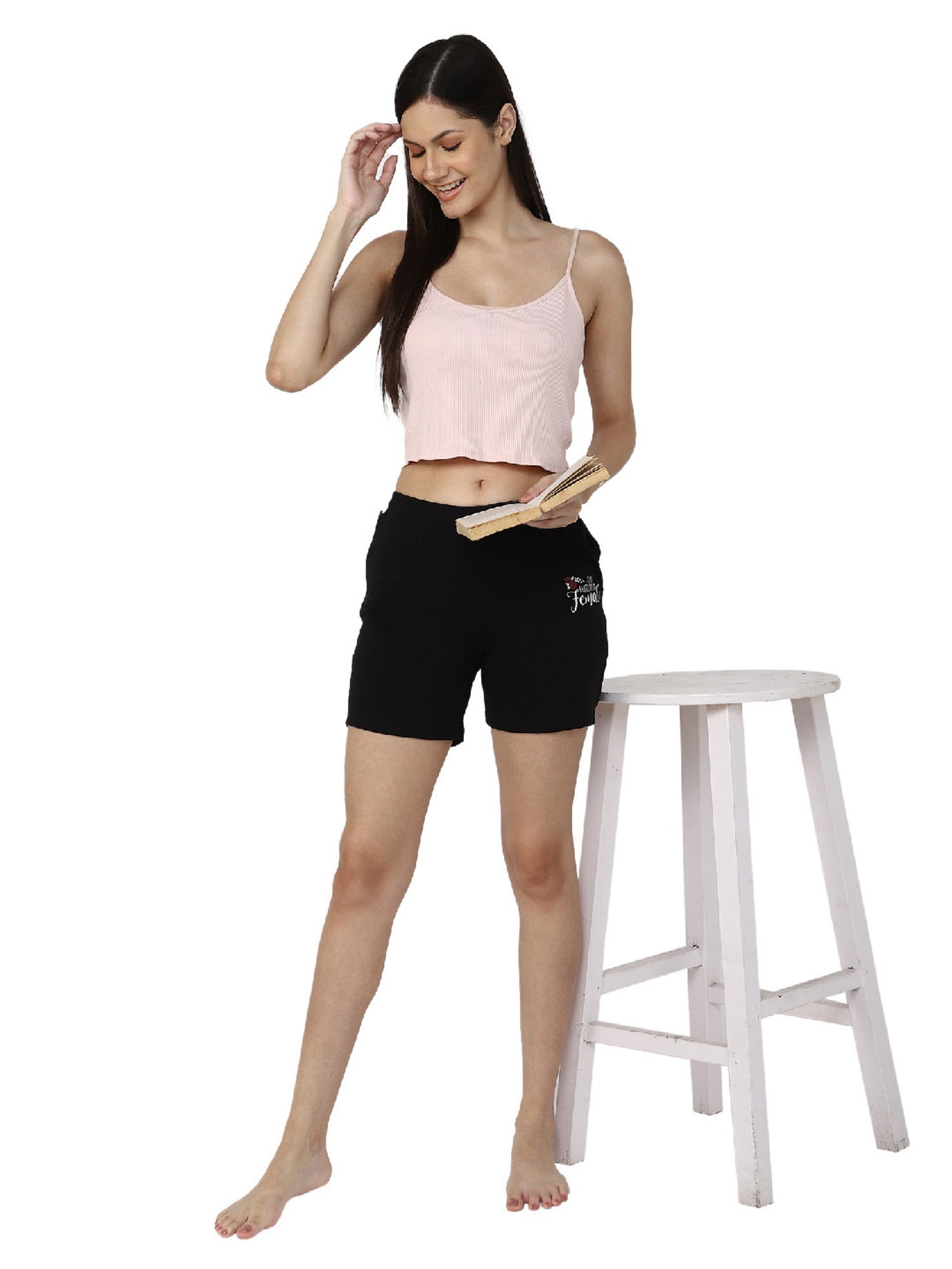 Dyca Black Printed Shorts