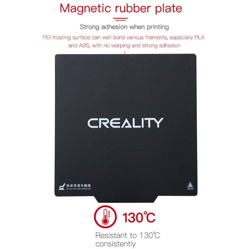 Creality 3D Printer Hotbed Accessories PEI Magnetic Build Plate Heat Resistant 235*235mm / 9.3*9.3in Comaptible with Ender-3/Ender-3 Pro/Ender-3S/Ender-5 3D Printer