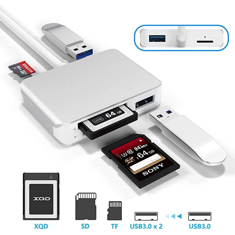 Version XQD Card Reader USB 30 SDHCXC TF Card Reader with USB30x2 Fast Speed Up to 5GbpsCompatible with Sony GM Series XQD and TFSDSDHC Cards for WindowsMac OS